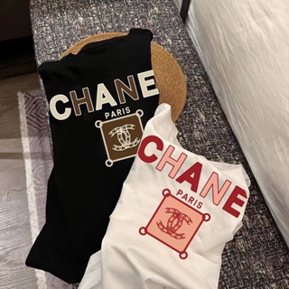 Chanel เสื้อยืดแขนสั้น คอกลม ทรงหลวม แฟชั่นฤดูร้อน สําหรับผู้หญิง