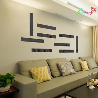 【AG】10Pcs Mirror Sticker Eco-friendly Punch Free Acrylic Removable Mirror Decal for Home