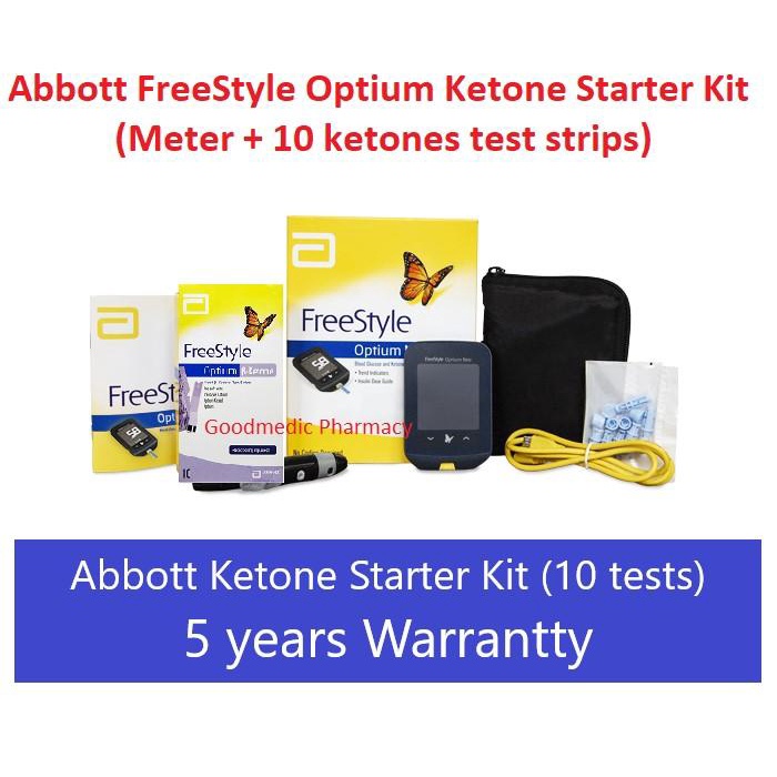 FreeStyle Optium Neo Ketone Meter Monitor System + 10 Ketone Test strips + 10 lancets