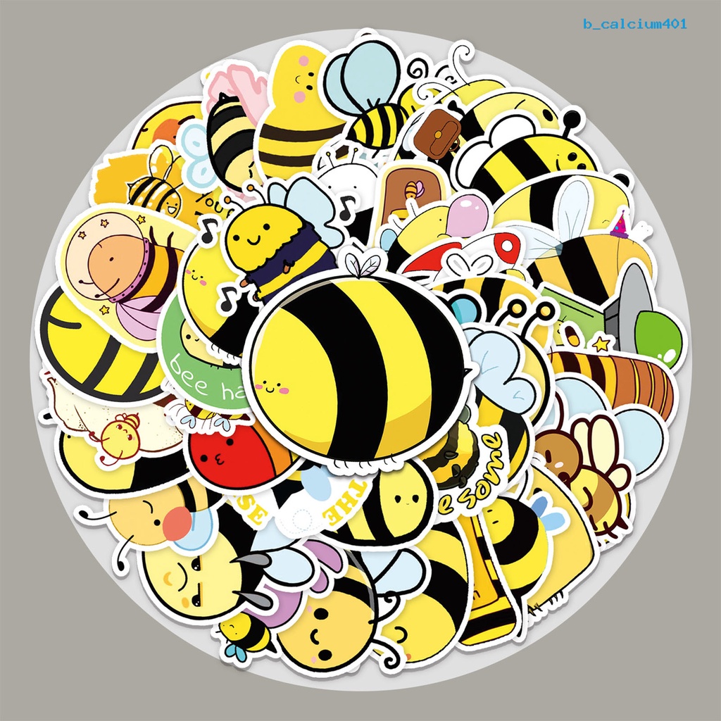 calciwj-50pcs-honeybee-stickers-waterproof-self-adhesive-removable-high-viscosity-wide-application-decorative-pvc