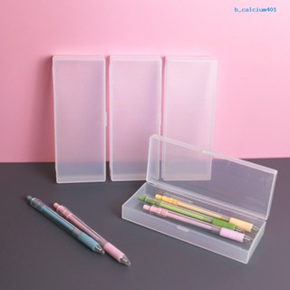 Calciwj Plastic Pencil Box Large Capacity Transparent with Snap-Tight Lid Hard Pencil Box School