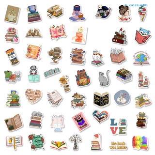 Calciwj 50Pcs Stationery Sticker Waterproof Vibrant Designs Love Reading Book Pattern Stickers for Kids