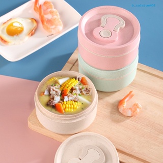 Calciwj 650ML Lunch Box Food Grade High Temperature Resistant Thickened Leakproof Stable Handle Microwave-heating