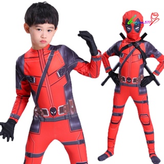 【AG】Halloween Deadpool Marvel Superhero Full Body Jumpsuit Kids Men Costume