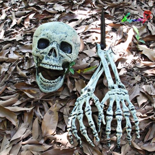 【AG】3Pcs/Set Haunted Skull Realistic Table Decor Simulation Halloween Bone Hand for Festival