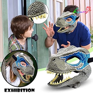 【AG】Dinosaur Face Cover Movable Mouth Anti-fade Delicate High Simulation Role Play Props Lightweight Party Tyrannosaurus