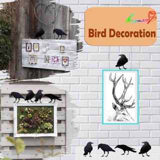 【AG】Halloween Ornament Realistic Attractive Vivid Fine Texture Wear-resistant Decorative Halloween Fake Crow Black Raven Toy