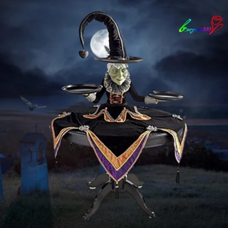 【AG】Halloween Witch Tabletop Server Cupcake Witch Display Stand Creepy Resin Statue for Halloween Decoration