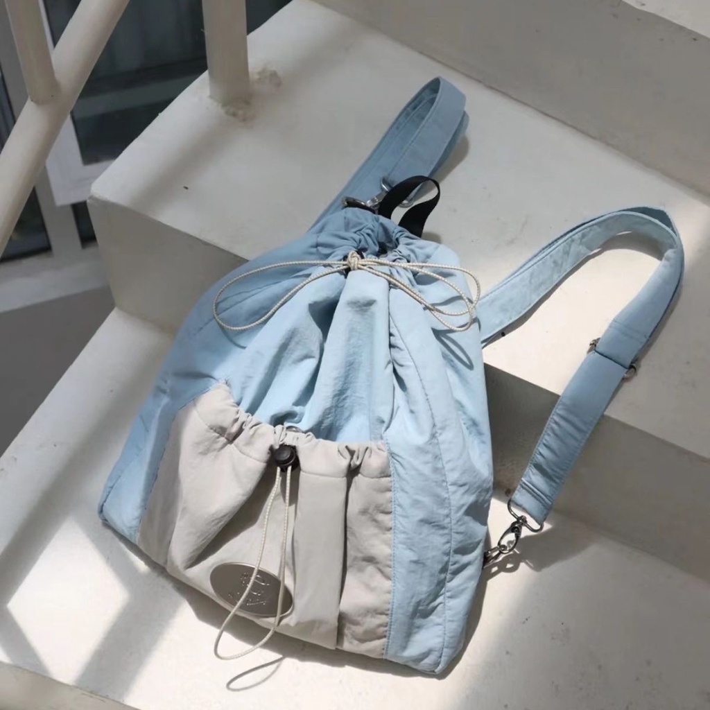 กระเป๋าเป้สะพายหลัง-ขนาดเล็ก-จุของได้เยอะ-สีฟ้า-สีเทา-สําหรับนักเรียน