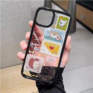 เคสโทรศัพท์มือถืออะคริลิคใส แบบแข็ง ลายกระดูกคอร์กี้ สําหรับ iphone 14promax 11 13 12 7Plus 8 X XS Max