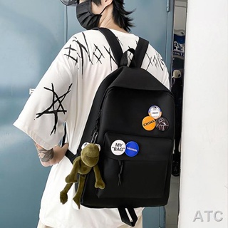 กระเป๋า กระเป๋าเป้สะพายหลังเดินทางความจุขนาดใหญ่ที่เรียบง่ายของผู้ชายสบาย ๆ นักเรียนมัธยมต้นญี่ปุ่นมัธยมปลายนักเรียนวิทย