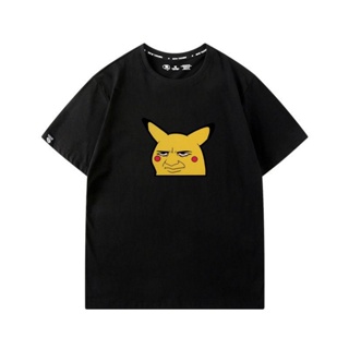 เสื้อยืด เสื้อยืดคอตตอน 100% △☑☞เสื้อยืด Pikachu อะนิเมะโปเกมอน ผ้าฝ้ายแท้ ดีไซน์สนุกสนานแฟชั่นแขนสั้น
