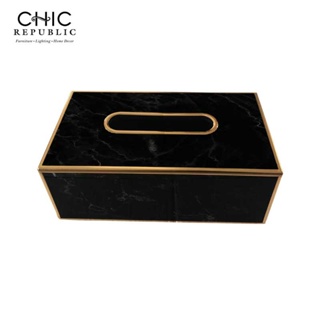 Chic Republic COLBY-B,กล่องทิชชู - สี ดำ/ทอง