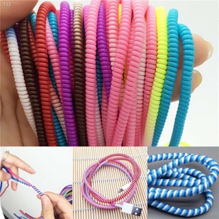 4PCS Spiral Phone USB Data Charging Cable Wire Cord Wrap Protector Winder Rope Colors Accessories