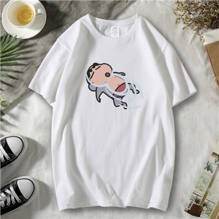 สะดวกสบาย-แนวโน้ม-เครยอนชินจังอะนิเมะ-เสื้อยืดนักเรียนท่ากรรเชียงรูปแบบการพิมพ์-แขนสั้นเรียบง่าย-ใส่ได้ทั้งชายและหญิง