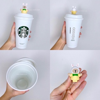 🐰 [พร้อมส่ง] แก้วรียูส+ที่ปิดรูเครื่องดื่ม Welcome Rabbit Collection / Starbucks แท้💯‼️