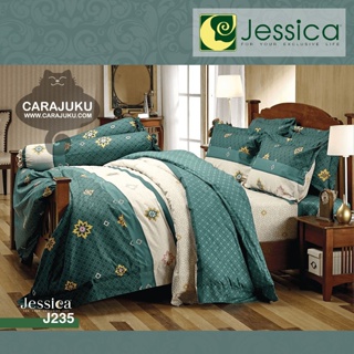 JESSICA ชุดผ้าปูที่นอน พิมพ์ลาย Graphic J235 สีเขียว #เจสสิกา ชุดเครื่องนอน ผ้าปู ผ้าปูเตียง ผ้านวม ผ้าห่ม กราฟิก