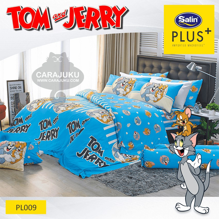 satin-plus-ชุดผ้าปูที่นอน-ทอมกับเจอร์รี่-tom-and-jerry-pl009-ซาติน-ชุดเครื่องนอนเตียง-ผ้านวม-ทอม-แอนด์-เจอร์รี่