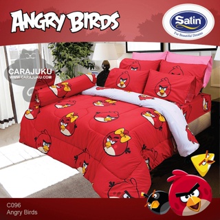 SATIN ชุดผ้าปูที่นอน แองกี้เบิร์ด Angry Birds C096 #ซาติน ชุดเครื่องนอน ผ้าปู ผ้าปูเตียง ผ้านวม ผ้าห่ม
