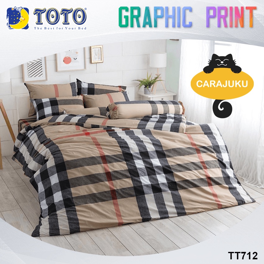toto-ชุดผ้าปูที่นอน-ลายสก็อต-scottish-pattern-tt712-สีน้ำตาล-โตโต้-ชุดเครื่องนอน-ผ้าปู-ผ้าปูเตียง-ผ้านวม-กราฟฟิก