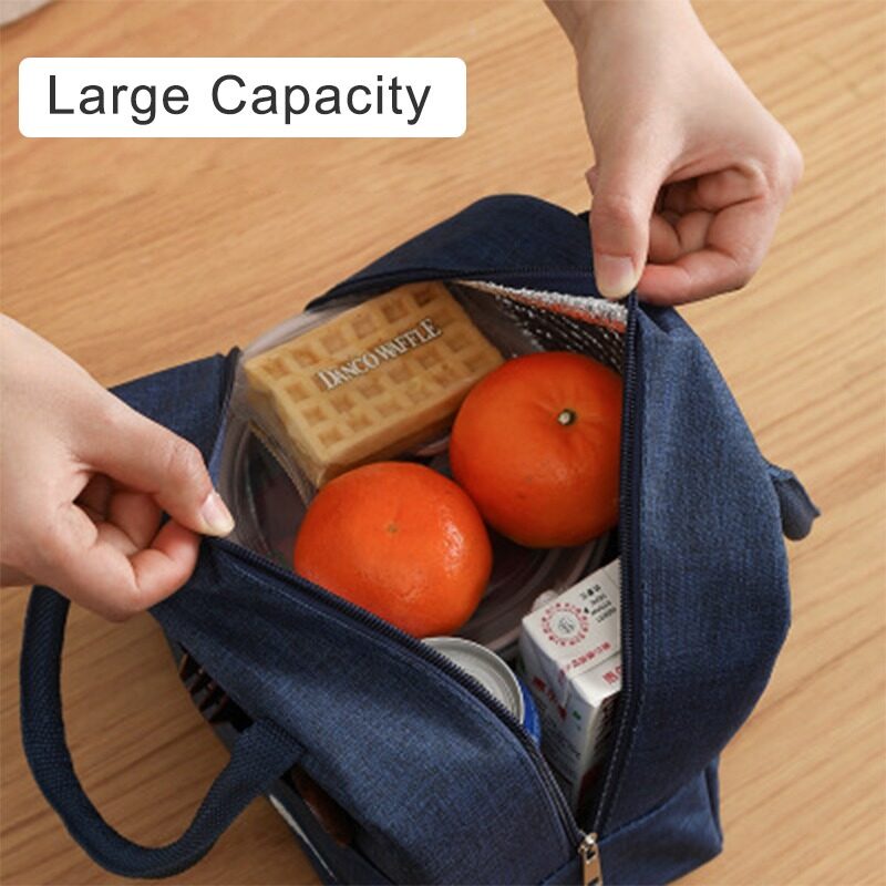 กระเป๋าใส่ข้าวกลางวันสไตล์ญี่ปุ่นแบบพกพา-ถุงฉนวนหนาอลูมิเนียมฟอยล์-ถุงเก็บความเย็น