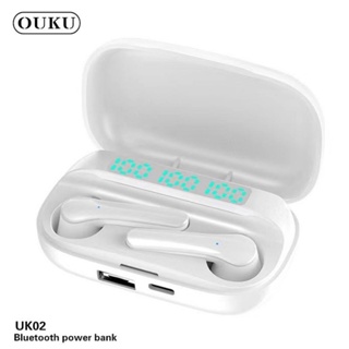 หูฟัง บลูทูธ OUKU UK02 มีจอ LED เป็น แบตสำรอง ได้ด้วย หูฟัง Bluetooth Power Bank แตะทัสกรีน สัมผัสได้