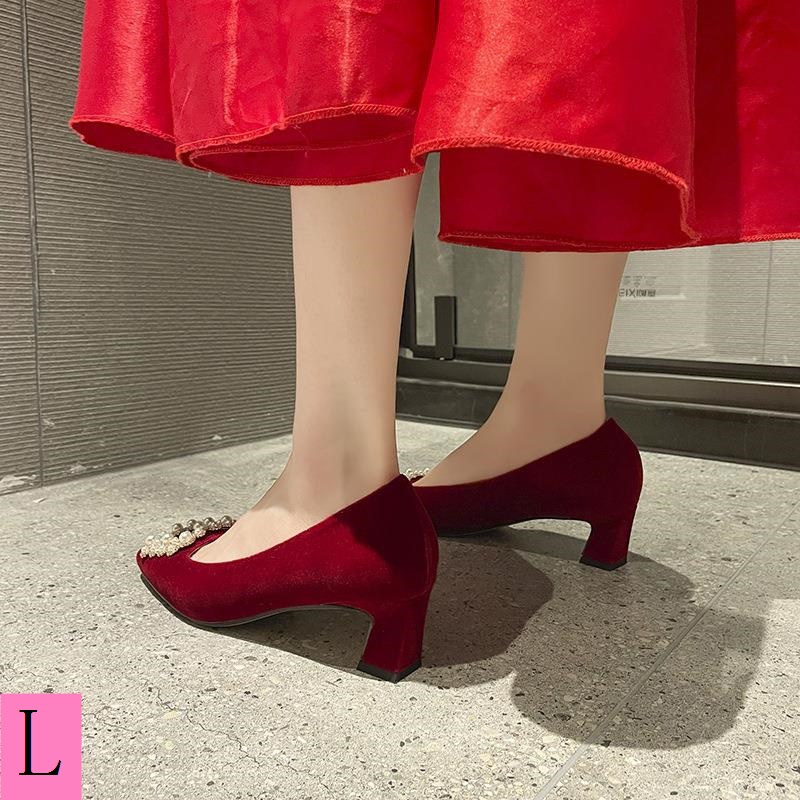 รองเท้าส้นสูง-หนังนิ่ม-ส้นหนา-หัวเหลี่ยม-ประดับเพชรเทียม-สีแดง-สไตล์ฝรั่งเศส-สําหรับผู้หญิง-เจ้าสาว-งานแต่งงาน-2023