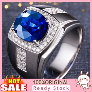 [B_398] Luxury Men Cubic Zirconia Inlaid Finger Ring Gift