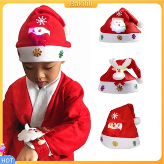 (Bakilili) หมวกคริสต์มาส 3d เรืองแสง สีแดง สําหรับปาร์ตี้คริสต์มาส