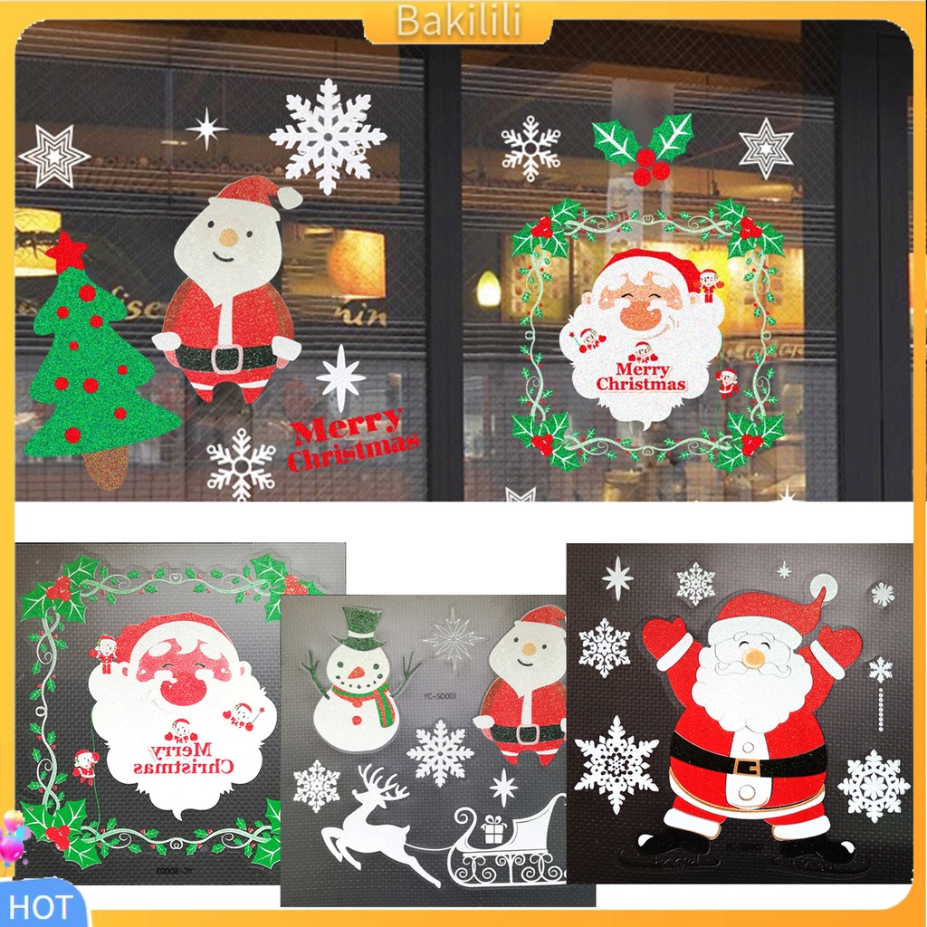 bakilili-สติกเกอร์ติดหน้าต่าง-ลายซานต้าคลอส-ของขวัญคริสต์มาส-diy-ดูเหมือนจริง-ไม่จางหาย-สําหรับในร่ม