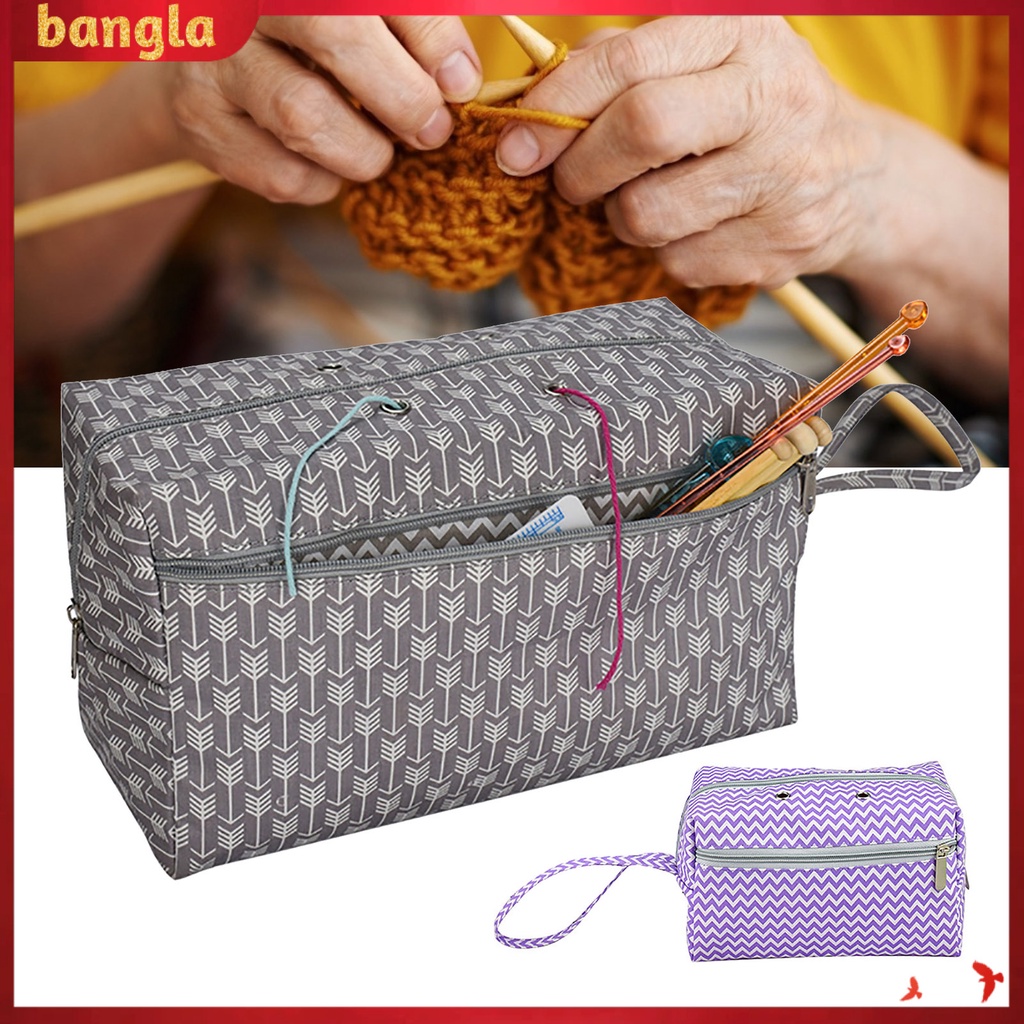bangla-กระเป๋าจัดเก็บไหมพรมถักโครเชต์-แบบพกพา-diy-พร้อมรู