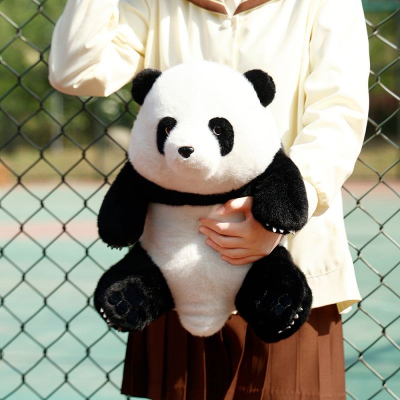 ตุ๊กตาแพนด้า-huahua-ตุ๊กตาจำลองของเล่นตุ๊กตาและดอกไม้สีแดง-menglan-sichuan-giant-panda-base-factory-girl