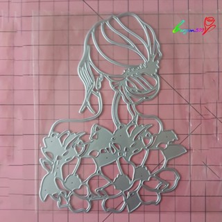 【AG】Flower Girl Cutting Die DIY Scrapbook Stamping Paper Cards Stencil Mold