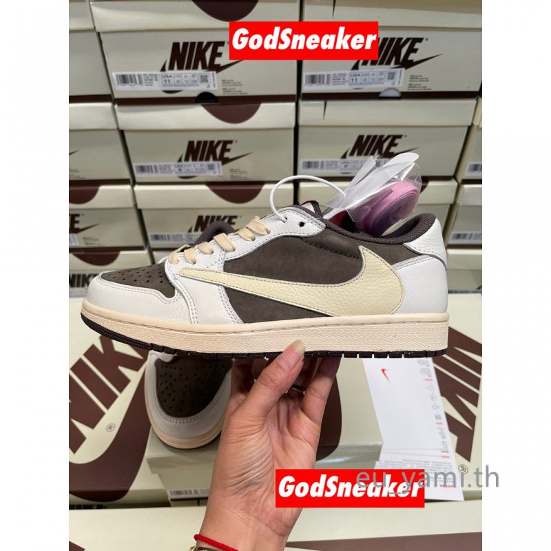 ของแท้-100-jordan-1-low-travis-scott-reverse-mocha-size-40-46