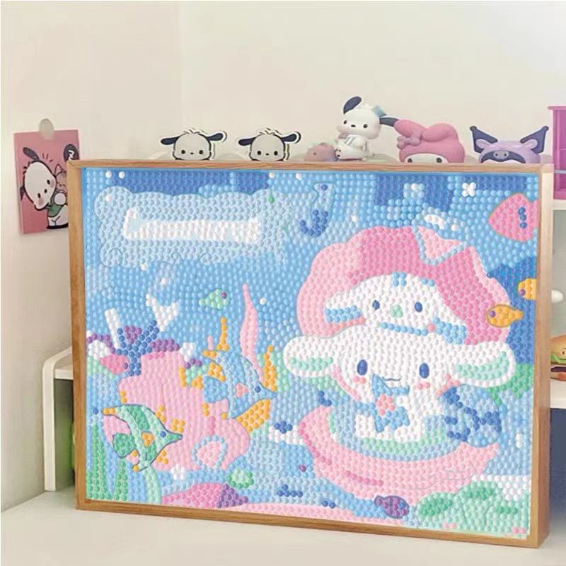 sanrio-สติกเกอร์ติดเพชรลายหมาลอเรลสำหรับเด็ก-diy-งานแฮนด์เมดภาพติดเพชรปักครอสติชแบบใหม่ปี2023ภาพติดภาพครอบครัว