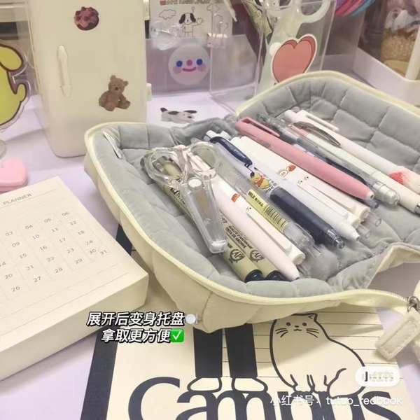 กระเป๋าดินสอมินิมอล-กล่องดินสอ-กระเป๋าใส่ดินสอสีครีมเรียบง่ายสไตล์เดียวกันกับ-xiaohongshu-ins-กระเป๋าดินสอสไตล์ญี่ปุ่นความจุสูงมูลค่าสูงกระเป๋าดินสอแบบพกพางีบกล่องดินสอกล่องดินสอสำหรับนักเรียนชั้นประถ