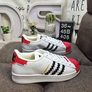 Adidas Clover Originals Superstar Shell Head Classic รองเท้าผ้าใบลําลอง เหมาะกับการเล่นกีฬา