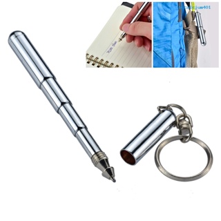 Calciwj Retractable Pen Key Ring Portable Comfortable Grip Heavy Duty Stainless Steel Strong Mini
