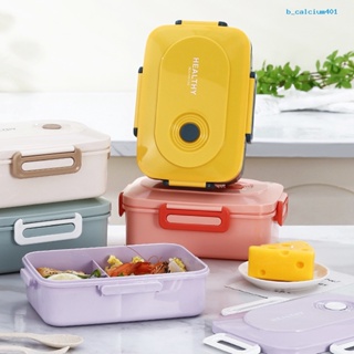 Calciwj 1 Set 1200ML Lunch Box 3 Compartment Design Leakproof Bento Box with k
