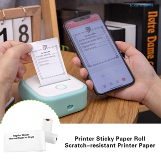 Calciwj 3Pcs/Set Mini Printer Thermal Paper Self-Adhesive Waterproof Oilproof Scratch-proof Printable Pocket Mobile