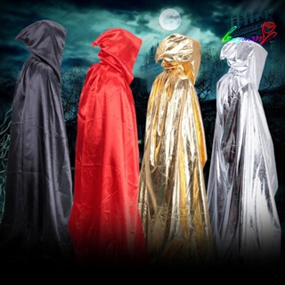 【AG】Vampire Hooded Cloak Medieval Witch Robe Cape Floor-length Halloween