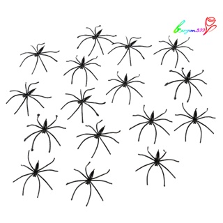 【AG】50Pcs Halloween Decorative Fake Spiders Funny Joke Prank Realistic Props