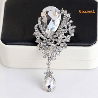 HOT_ เข็มกลัด Pin Big Rhinestone Hollow Alloy เครื่องประดับหมั้นเข็มกลัด