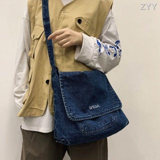ฮาราจูกุ Vintage กระเป๋าสะพายข้างความจุขนาดใหญ่ร้อยกางเกงยีนส์ไหล่เดียวญี่ปุ่นเกาหลีแฟชั่น ins แนวโน้ม