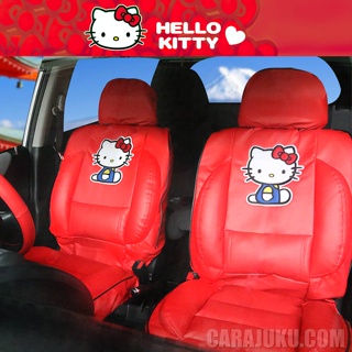 หุ้มเบาะหนัง PVC คิตตี้ Hello Kitty (Kitty I AM PVC) แบบเสริมใย #ชุดหุ้มเบาะรถ หุ้มเบาะรถ เบาะหนัง