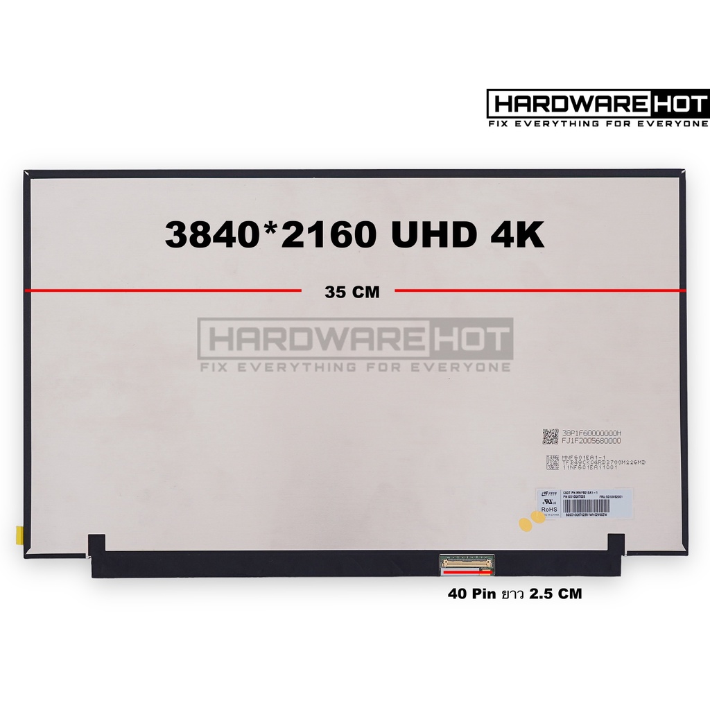 จอโน ตบ ค Size 15 6 น ว Led Slim Uhd 3840 2160 4k 60 Hz 40 Pin 99