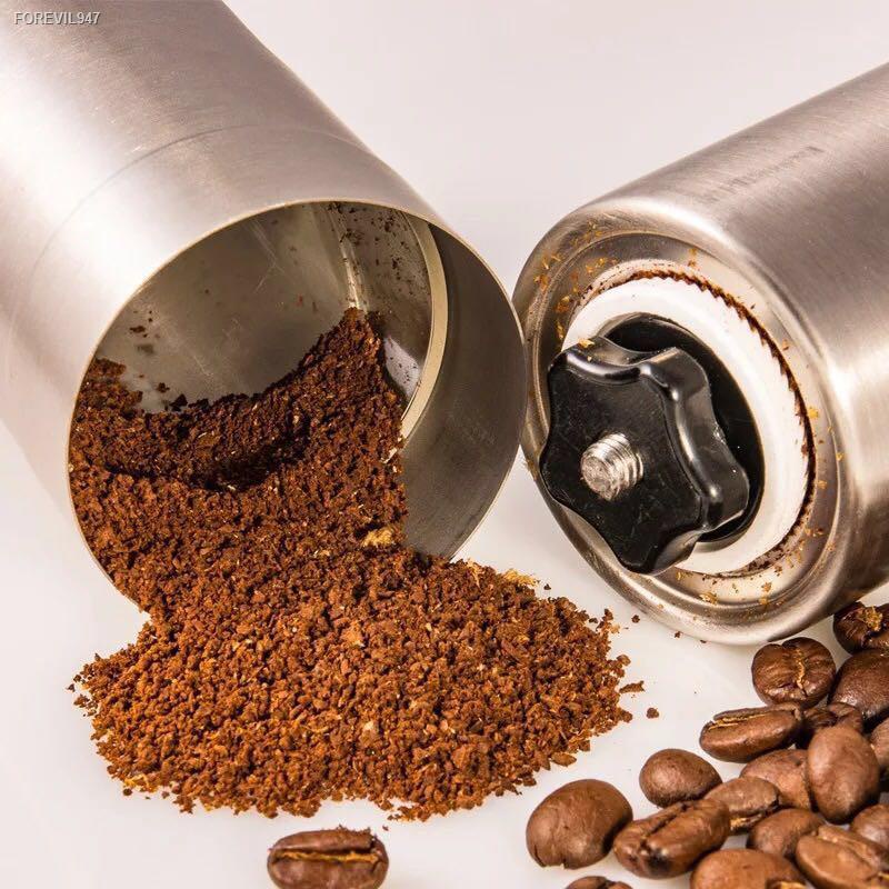 พร้อมสต็อก-silver-stainless-steel-hand-coffee-grinder-เครื่องบดกาแฟแฟชั่นสแตนเลสแบบใช้มือ