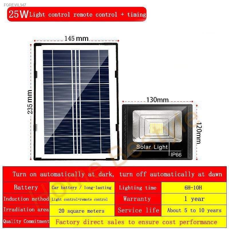 พร้อมสต็อก-แสงสีขาว-ip66-25w-outdoor-solar-spotlight-solar-led-โคมไฟและหลอดไฟ-รับประกัน-1-ปี-ไฟ-led-โซล่าเซล-ไฟสปอร์ตไล