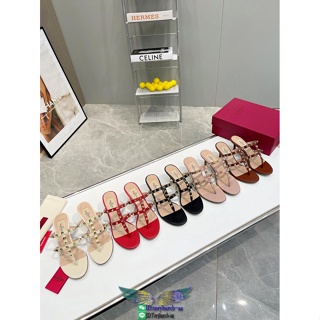Valentino womens rockstud heeled flip flops caged sandal summer street footwear size35-40