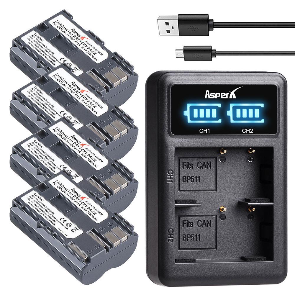 BP 511 BP-511 20D BP-511A Bateria แบตเตอรี่ LED Dual Charger สำหรับ ...